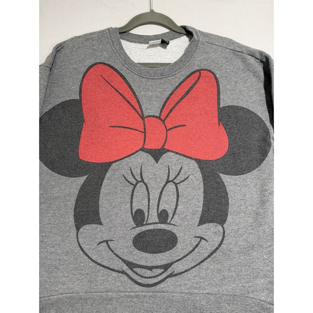 Disney ls pullover crew neck sweater minnie big red bow, women's medium - Picture 2 of 7